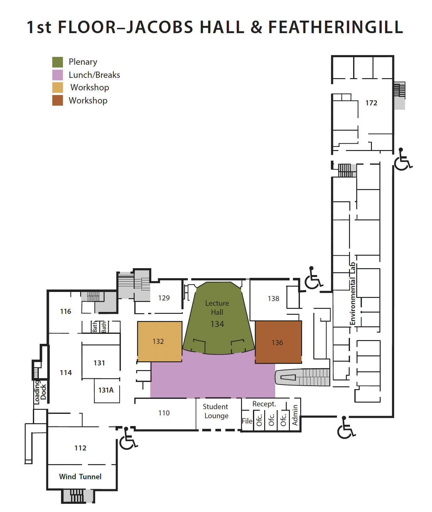 Map of First Floor of Jacobs-Featheringill